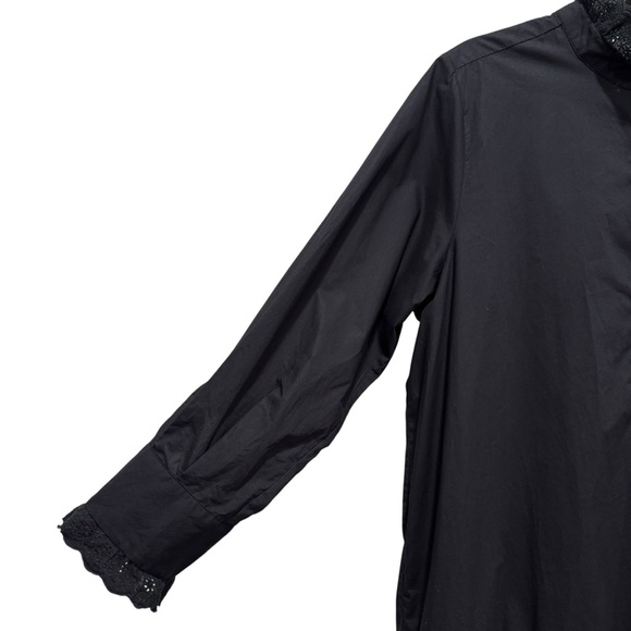 Hunter Bell Carter Mini Dress Lace Cotton Poplin Preppy Dark Academia Black Sz S - Picture 6 of 15